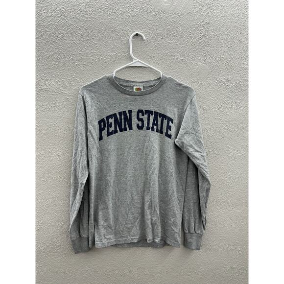 Fruit of the Loom Long Sleeve T-Shirt Size Small Gray Penn State Logo - Picture 1 of 11